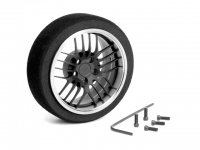 HIROSEIKO (Flat Black + Silver) Alloy Steering MF Wheel (20-Spoke)
